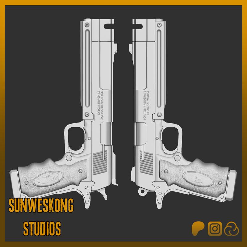 Devil May Cry 5 Ebony & Ivory Pistol Set For Action Figures