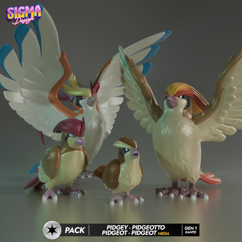 Pack - Pidgey Pidgeotto Pidgeot Pidgeot Mega Pidgeot