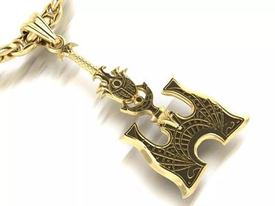 beautyful pendant axe and chain link
