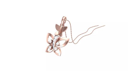 butterfly diamond charm pendant