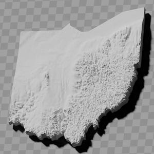 Ohio USA raised relief maps