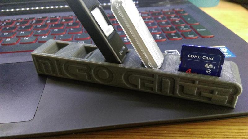 Micro Center USB Drive and SD Card Holder