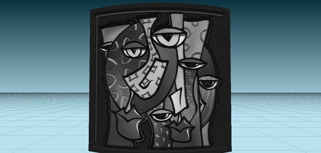 Abstract Art Painting flat tile