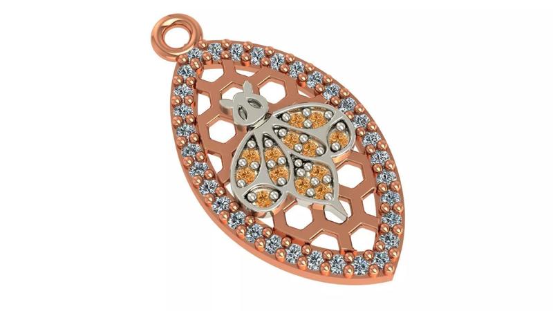 Bee Hive Necklace Charm Pendant