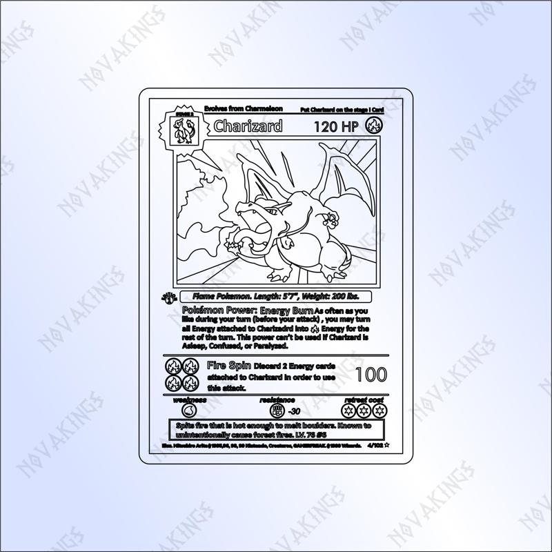 Charizard Pokemon Card Vector SVG PDF DXF Laser Cutter File