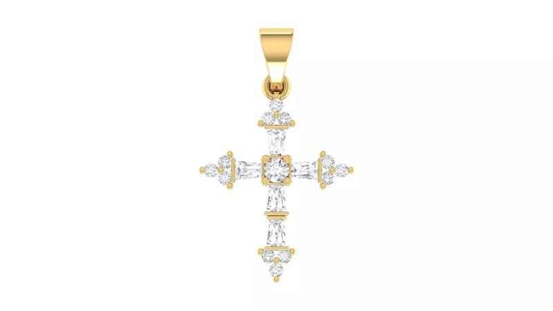 Baguette Cross Pendant