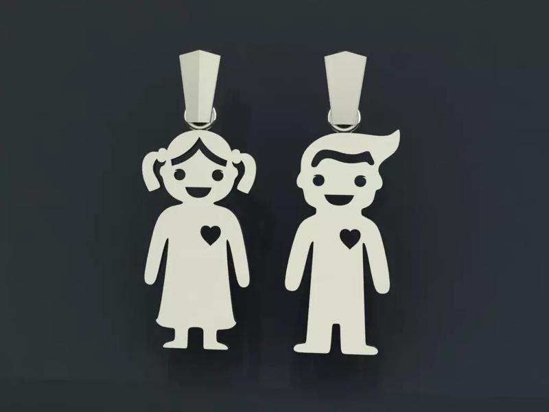 boy and girl pendant