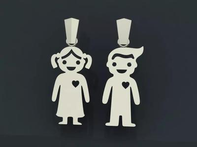 boy and girl pendant