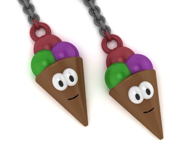 Stay Cool with Our Cute Ice Cream Plastic Toy Keychain!