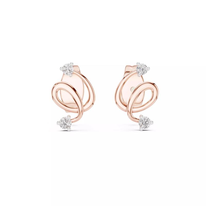 Diamond Studs Earrings 3dm stl renders details 360 animation
