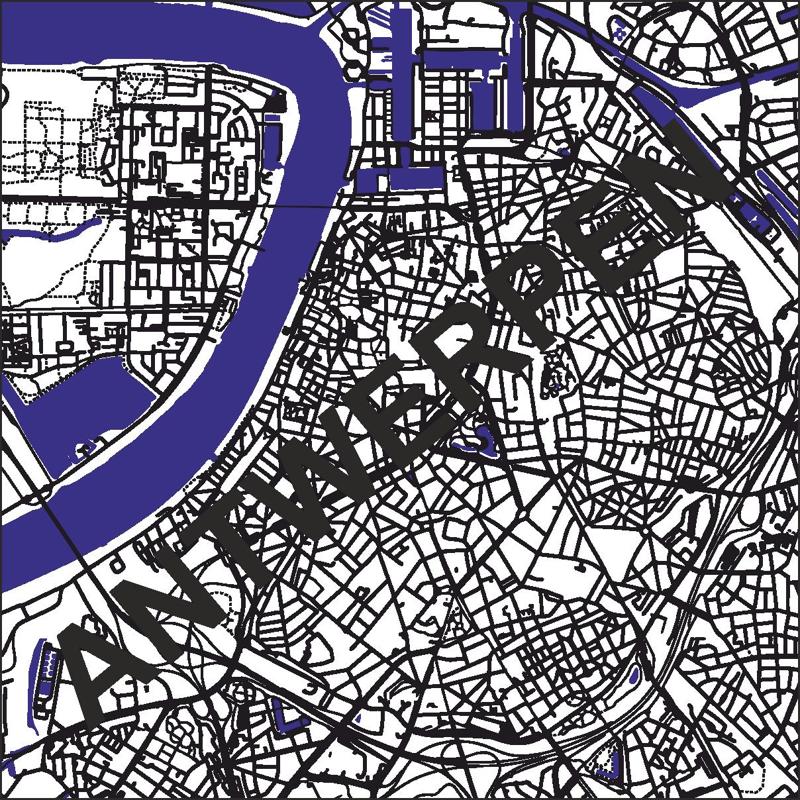 Antwerpen citymap vector Laser engraving