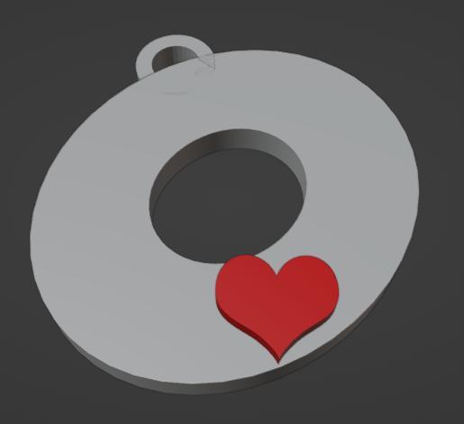 KEYCHAIN LETTER O WITH HEART