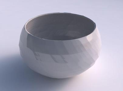 Bowl spheric twisted with rocky fibers