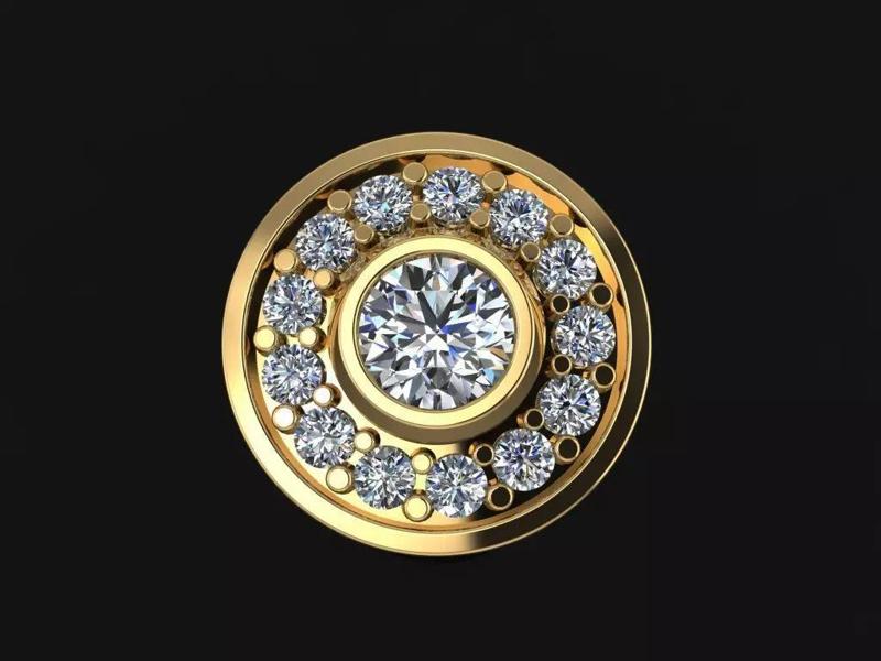 Diamond Bezel Halo Earring 3mm