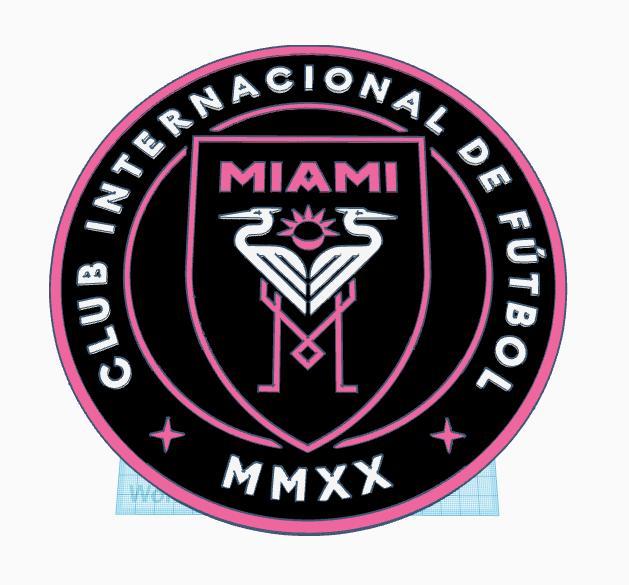 Inter Miami CF - Wall Plaque with keyhole - 2 Sizes for Ender 3 and CR-10 sized beds