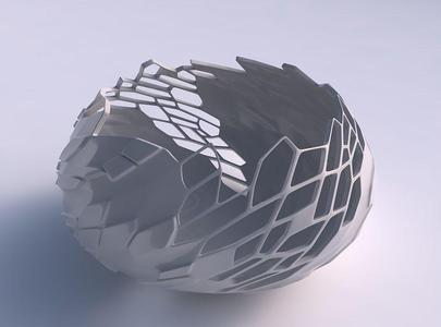 Bowl squeezed twisted with reptile skin with holes