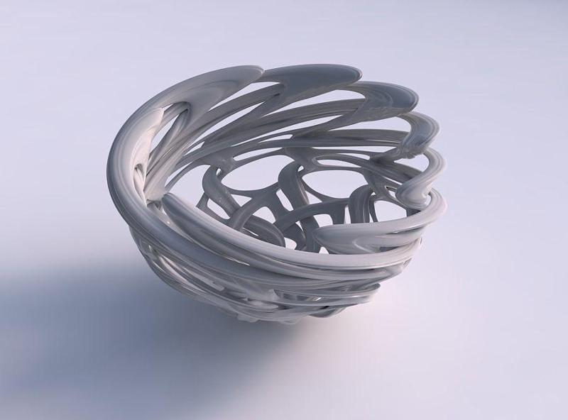 Bowl flared with interlacing lattice and extruded lines pimp ...