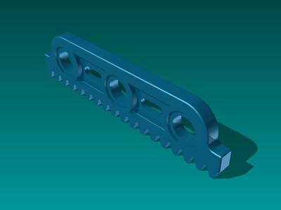 Erector Set: Three Hole Bracket with Teeth
