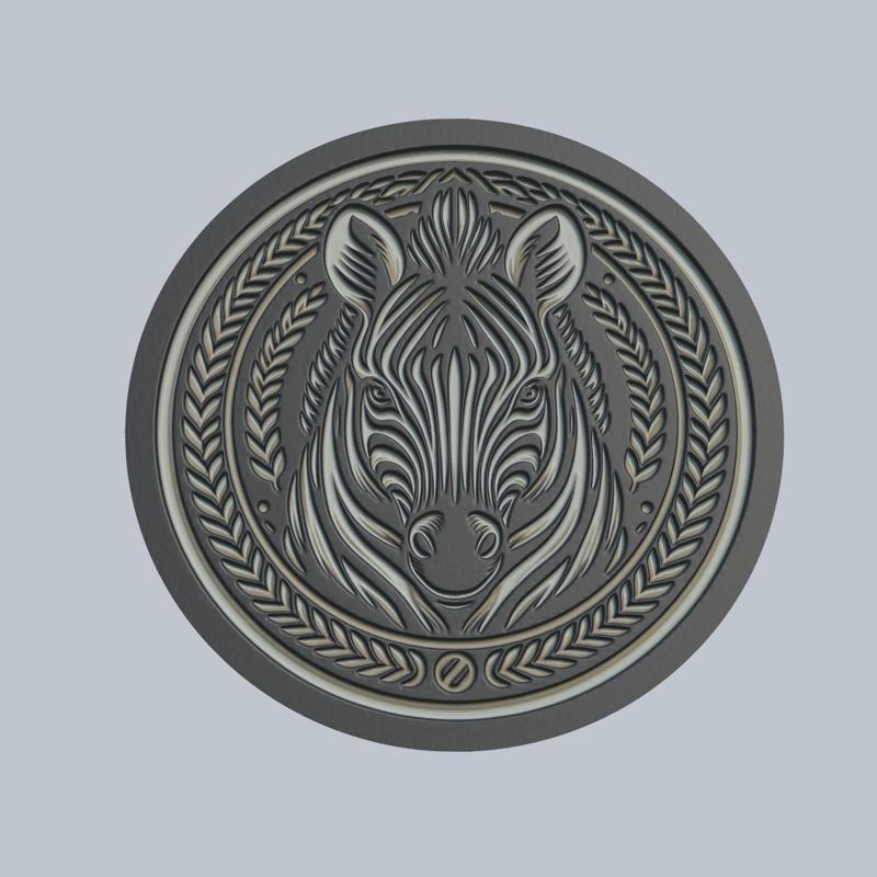 Zebra Animal Medallion Zebra 3d Print Model