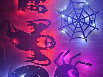 Halloween decoration activity scene layout, only 30g, very low cost, can be changed into a refrigerator magnet, ghost, pumpkin, spider, spider web, castle 