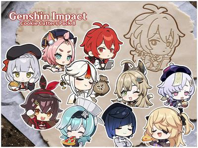 Genshin Impact Cookie Cutters Pack 8