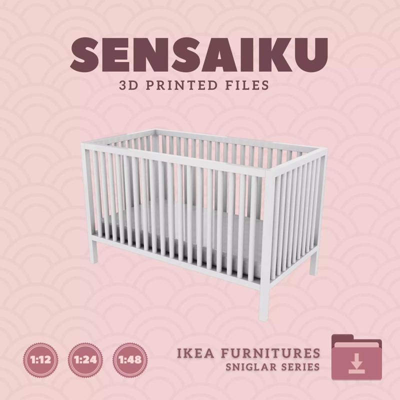 SNIGLAR Crib for Miniature Dollhouse - IKEA - 3D Print