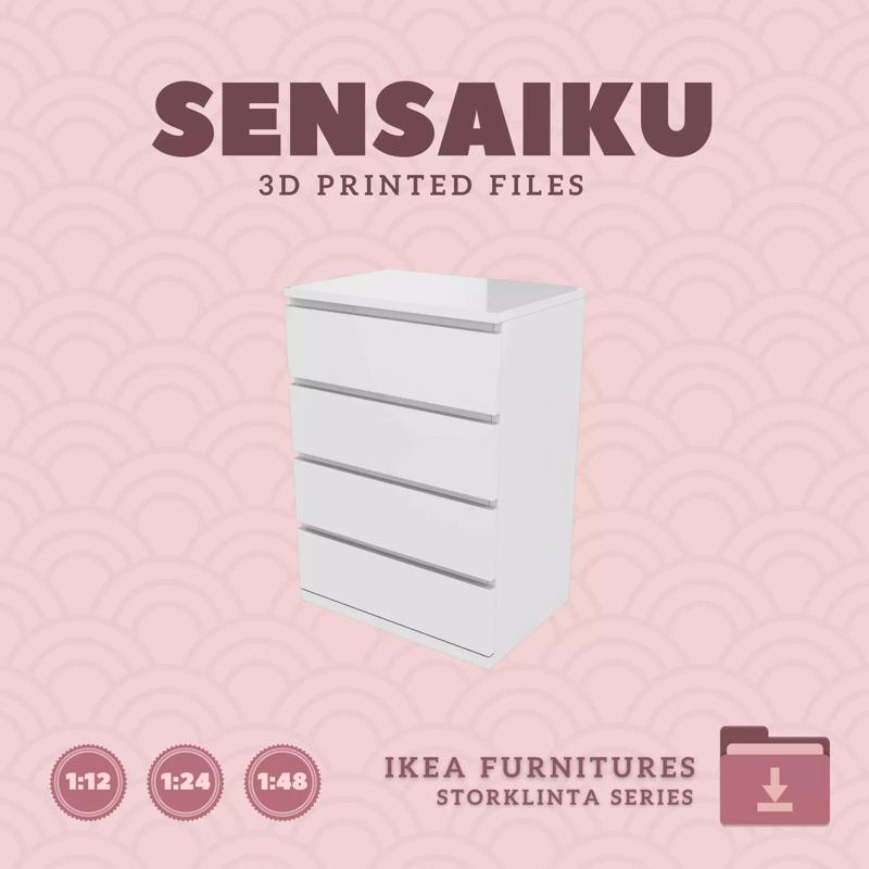 STORKLINTA 4 Drawer Chest Dresser Dollhouse - IKEA - 3D Print