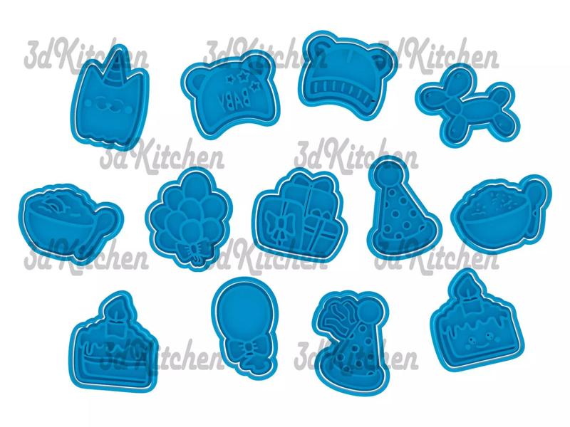 Birthday cookie cutters -fondant STL files