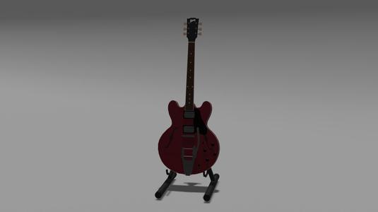 Gibson ES-335 guitar Low poly 3D model