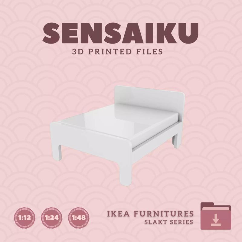 SLAKT Ext bed frm for Miniature Dollhouse - IKEA - 3D Print