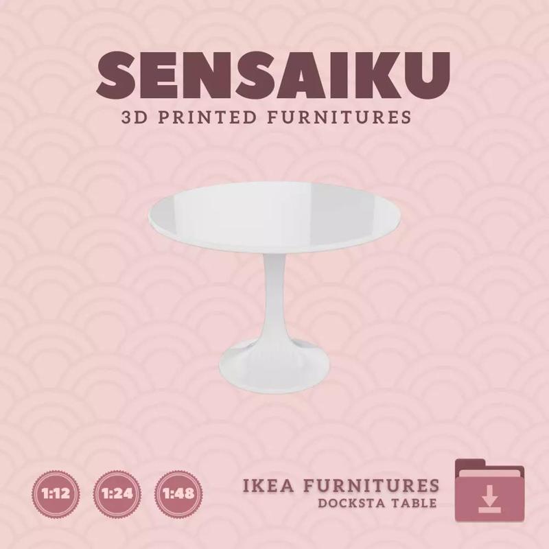 Mini DOCKSTA Table V1 for Miniature Dollhouse IKEA 3D Print