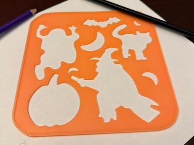 Halloween Stencil (Ghost, Pumpkin, Witch, Bat,Cat)