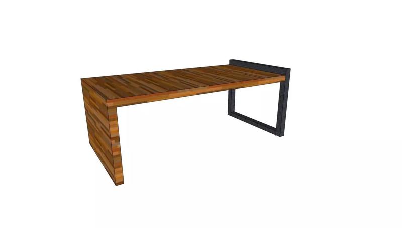 wood and iron table