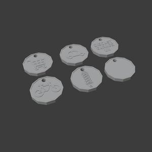 Trolley Coin Token Keyrings - New 12 Sided Style - Pack Of 6