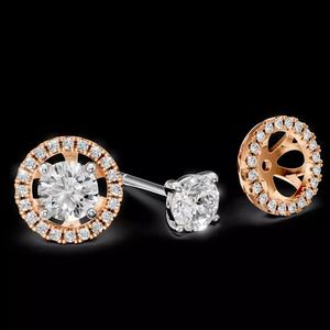 2-in-1 Interchangeable Solitaire and Halo Stud Earring Set