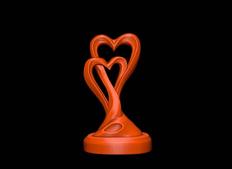 Intertwined Hearts - Love I178 Gift Bust Figure Unique & Detailed 3D Print Model