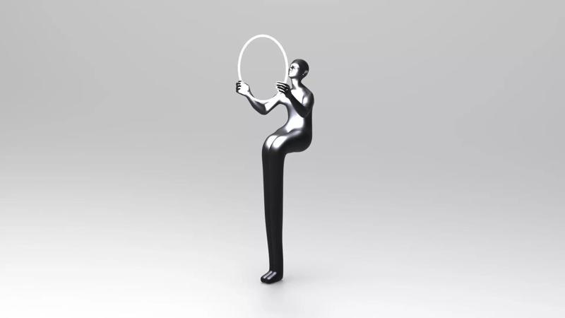 man sculpture lamp