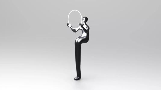 man sculpture lamp