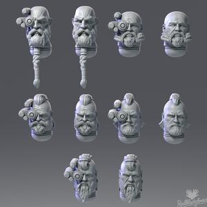 SPACE VIKINGS WOLVES HEADS