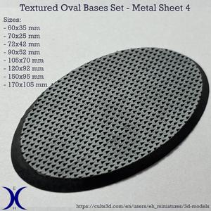 Oval Bases Set – Sheet Metal 4 Texture (60–170MM) | Perfect For Tabletop Wargames & RPG's