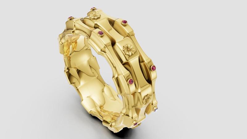 FloralGoldRing  3D printable model