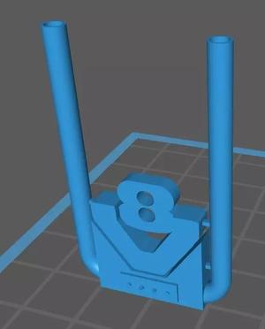 exhaust system with V8 logo