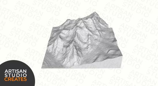 Baltoro Kangri STL File  3D Topographic Model