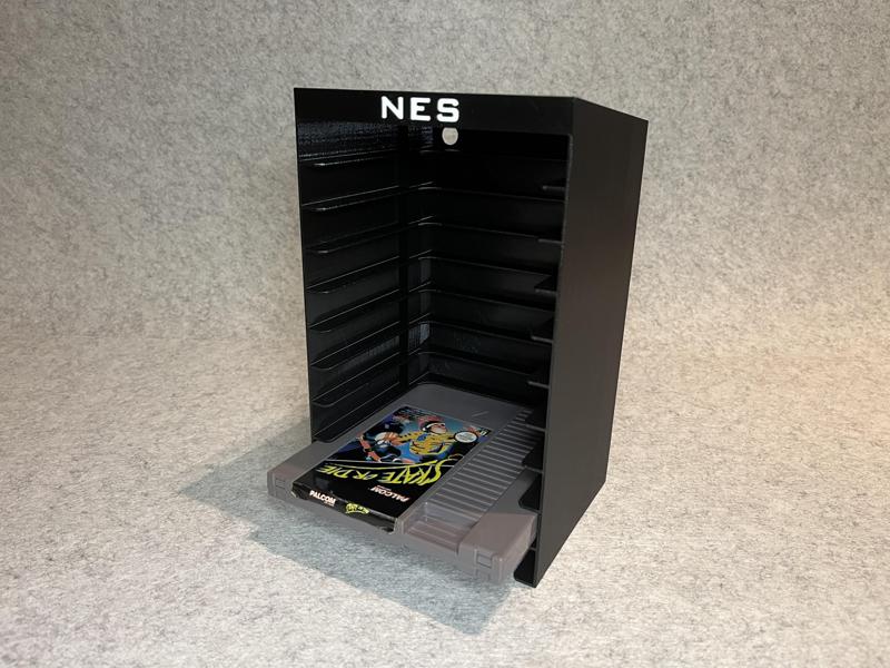 Wall stand holder for 10 NES games cartridges (8-bit Nintendo)
