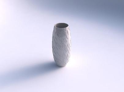 Vase tall twisted with scattered diagonal grid plates