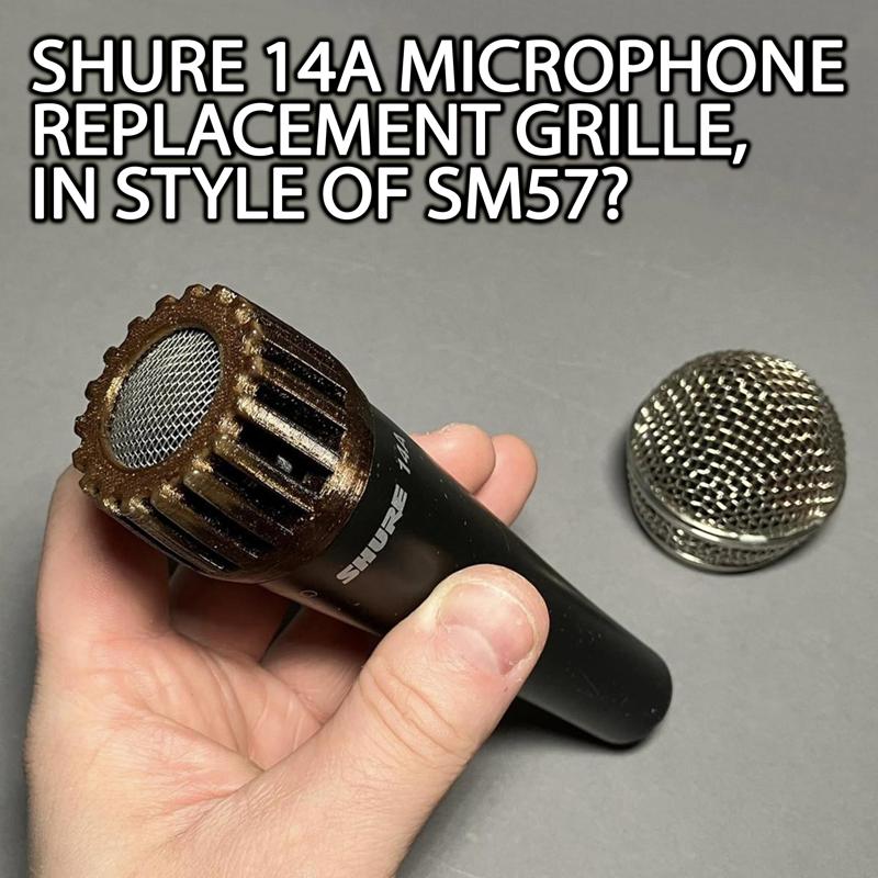 Shure 14A microphone replacement grille, in style of SM57?