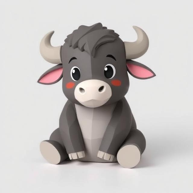 Chubby Sitting Buffalo