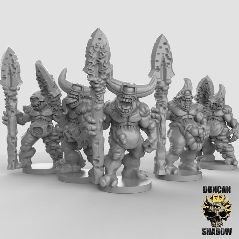 15mm Plague Demons with Spears (Pre Supported)