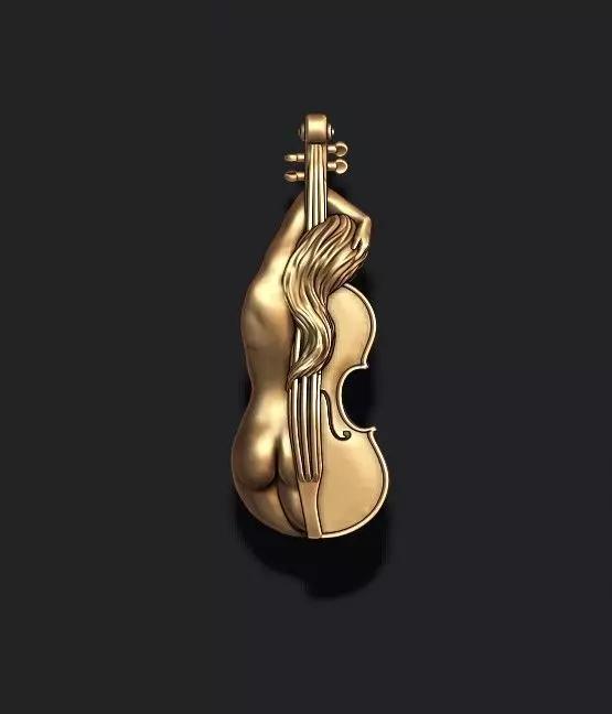 Violin girl pendant