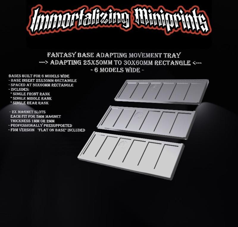 Base Adapting Movement Tray 25x50mm to 30x60mm-6 models wide